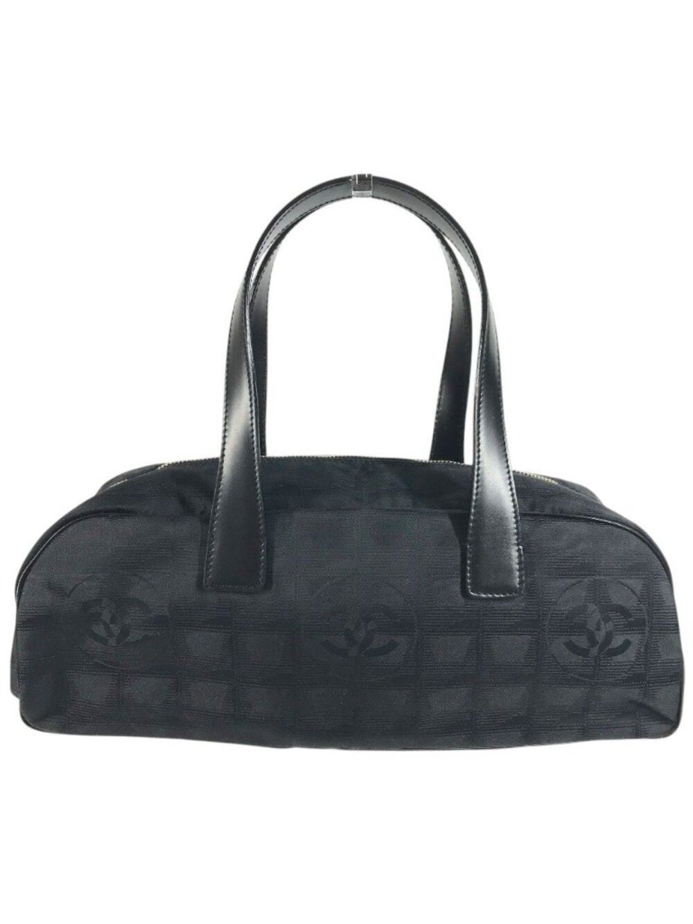 Chanel Boston Bag New Travel Line Leather Nylon Black